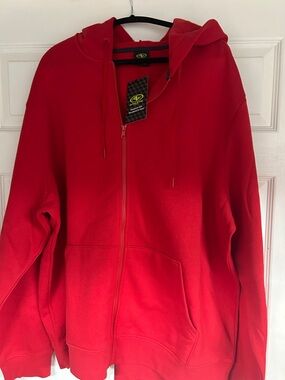 Athletic Works Red Full-Zip Hoodie Sweatshirt